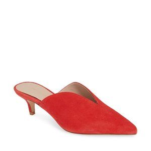 Red Something Navy Utopia Kitten Heel Mule